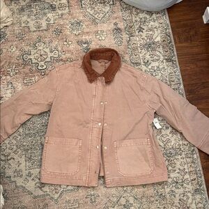 Pink Jacket with Brown Collar